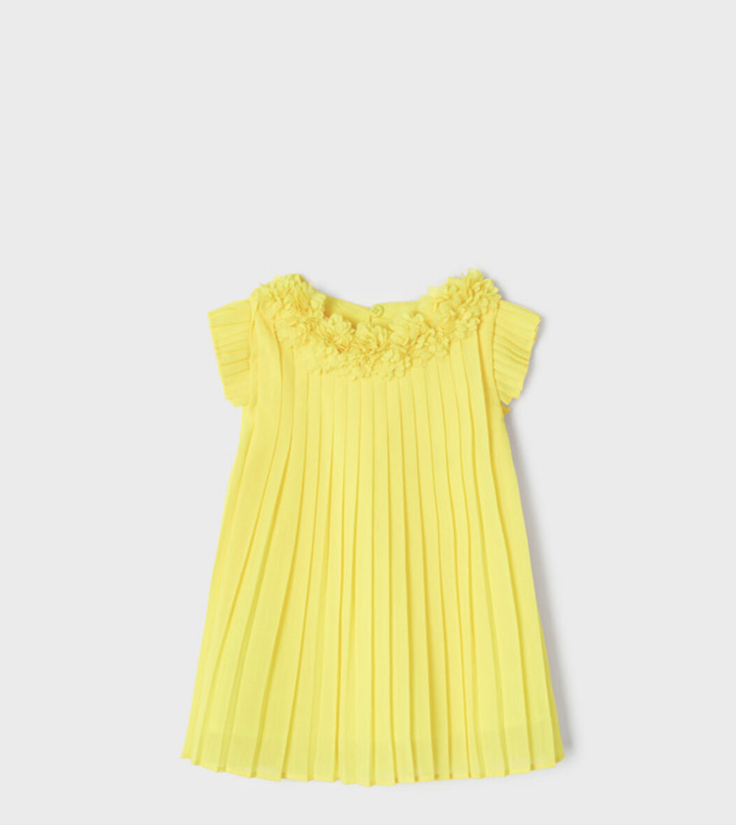 Rochie plisată galbenă