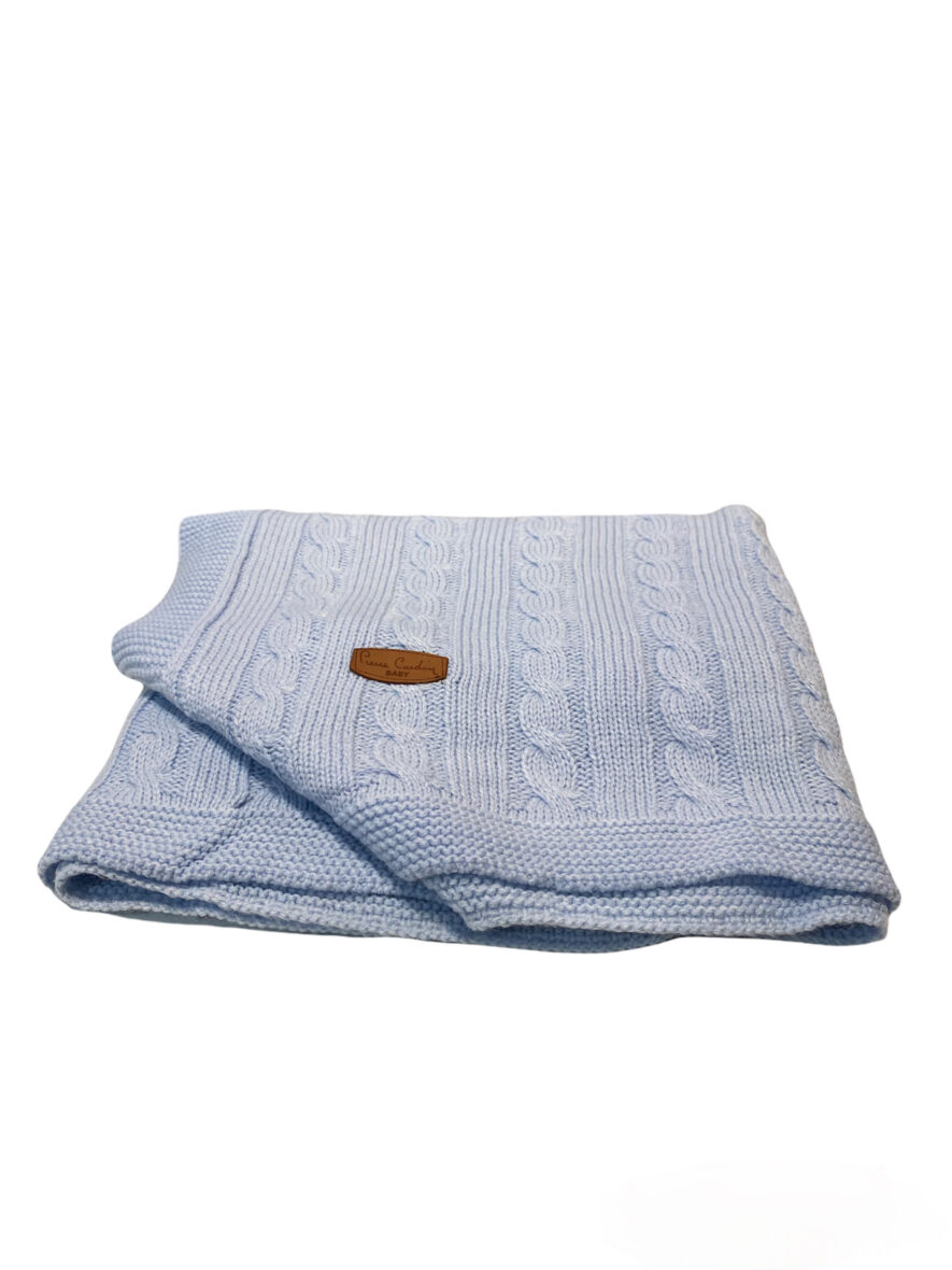 Pătură tricotată albastru pentru baieți